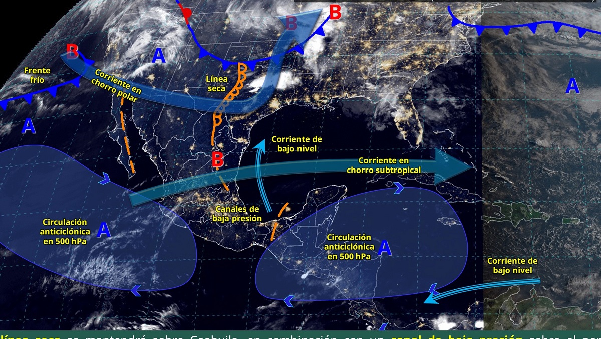Pronóstico del clima: Vientos fuertes con tolvaneras en el norte del país