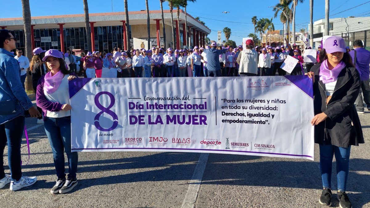 “Mujeres inspiremos a nuevas generaciones”; marchan en el Día Internacional de la Mujer en Los Mochis
