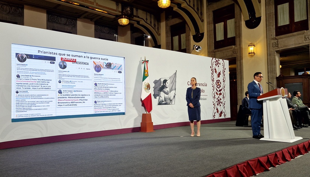 Miguel Elorza y Claudia Sheinbaum en conferencia 'mañanera'