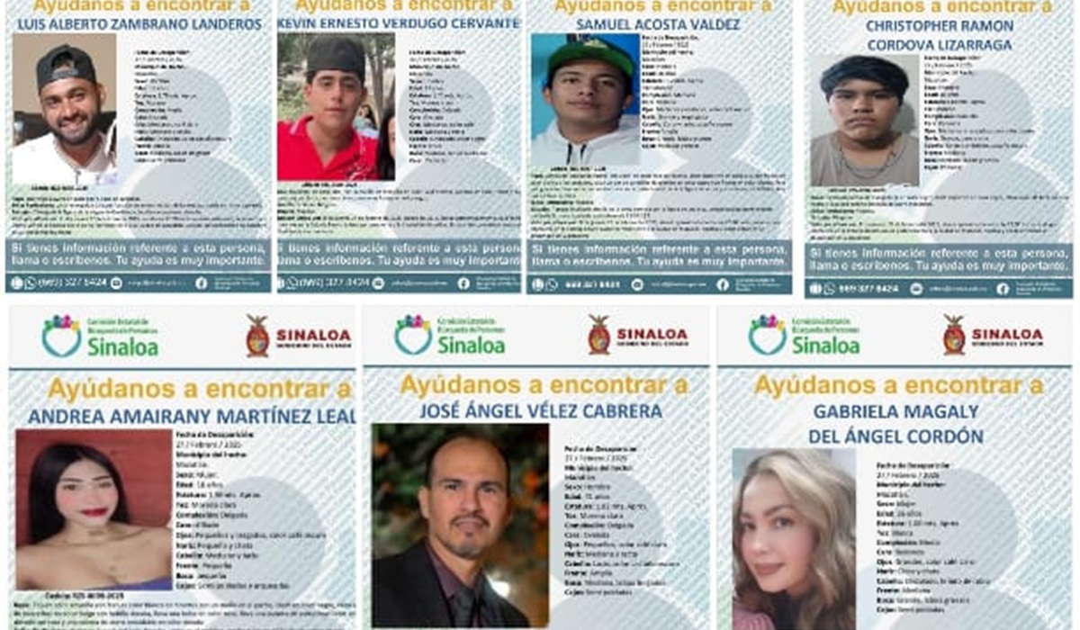 En Mazatlán, siete personas desaparecieron el 27 de febrero; entre ellas 2 mujeres