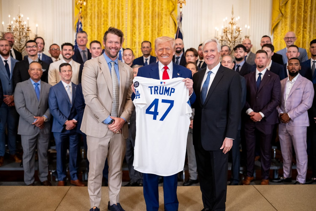 Los Dodgers de Los Ángeles son recibidos en la Casa Blanca