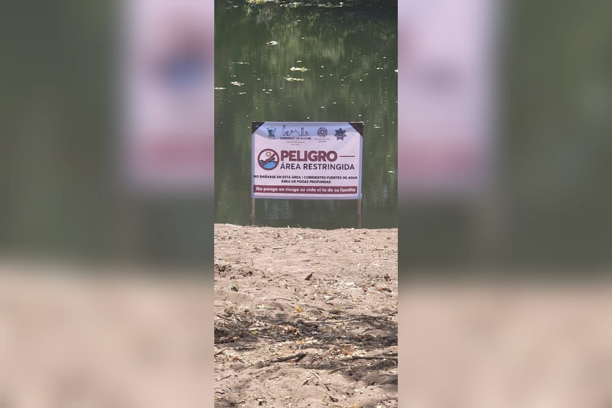 Señaliza PC Ahome puntos de riesgo en tramos del río Fuerte en la sindicatura de San Miguel Zapotitlán
