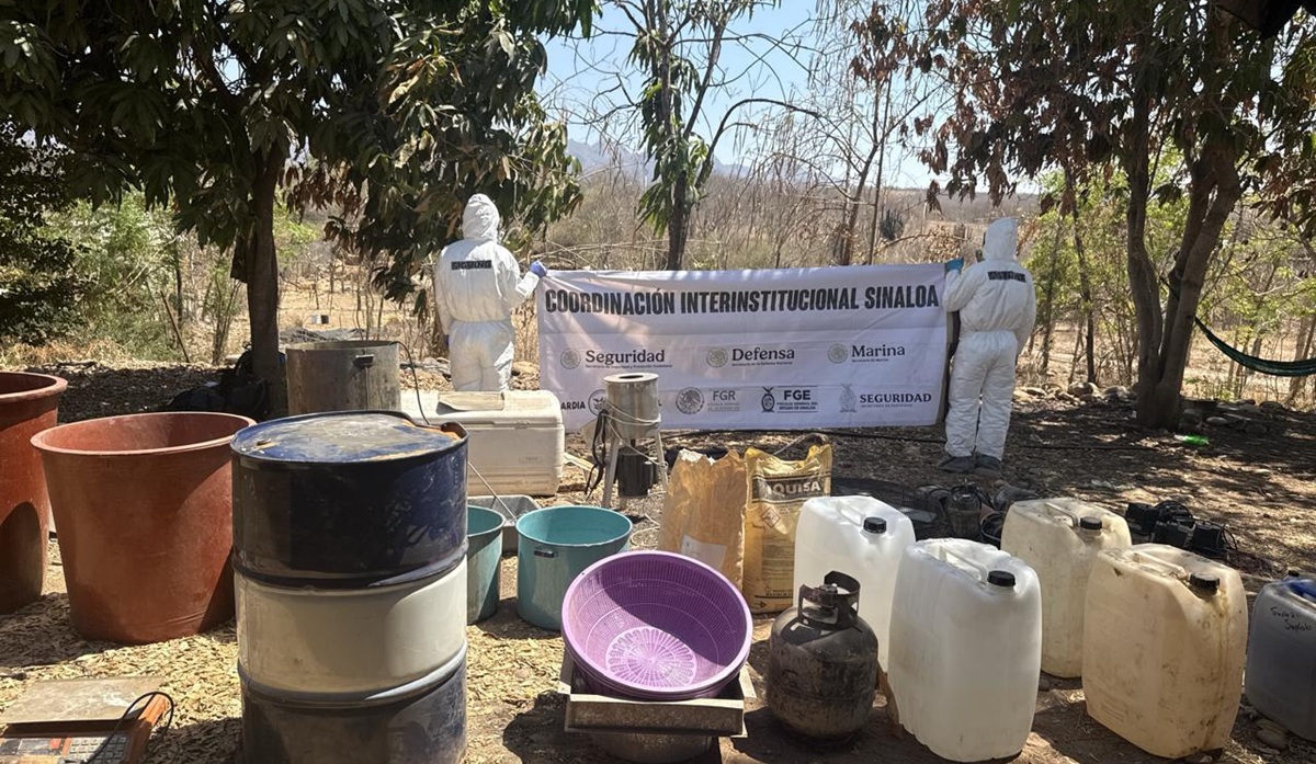 Aseguran narcolaboratorio en la zona rural de Culiacán