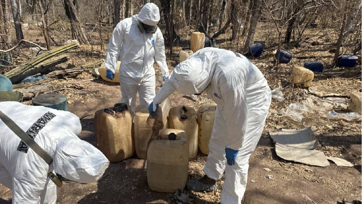 Desmantelan narcolaboratorio clandestino en el poblado de Corral Viejo, Culiacán