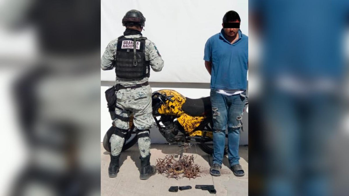 Detienen a sujeto con arma, municiones y estrellas ponchallantas en Mazatlán