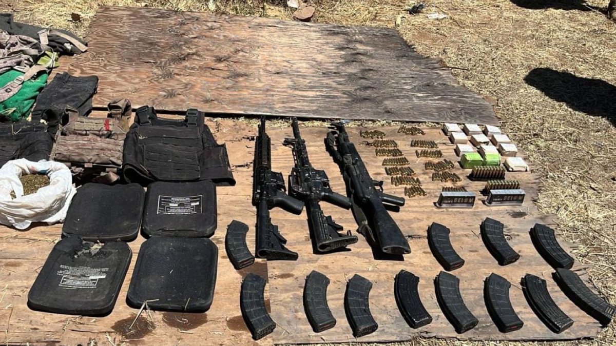 Fuerzas federales aseguran armas y droga tras enfrentamiento en Concordia, Sinaloa