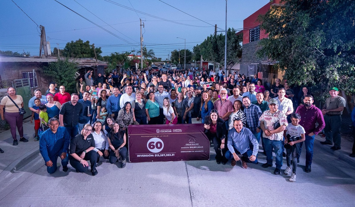 Se invirtieron más de 13 mdp; entrega Juan de Dios Gámez calle pavimentada en Aguaruto