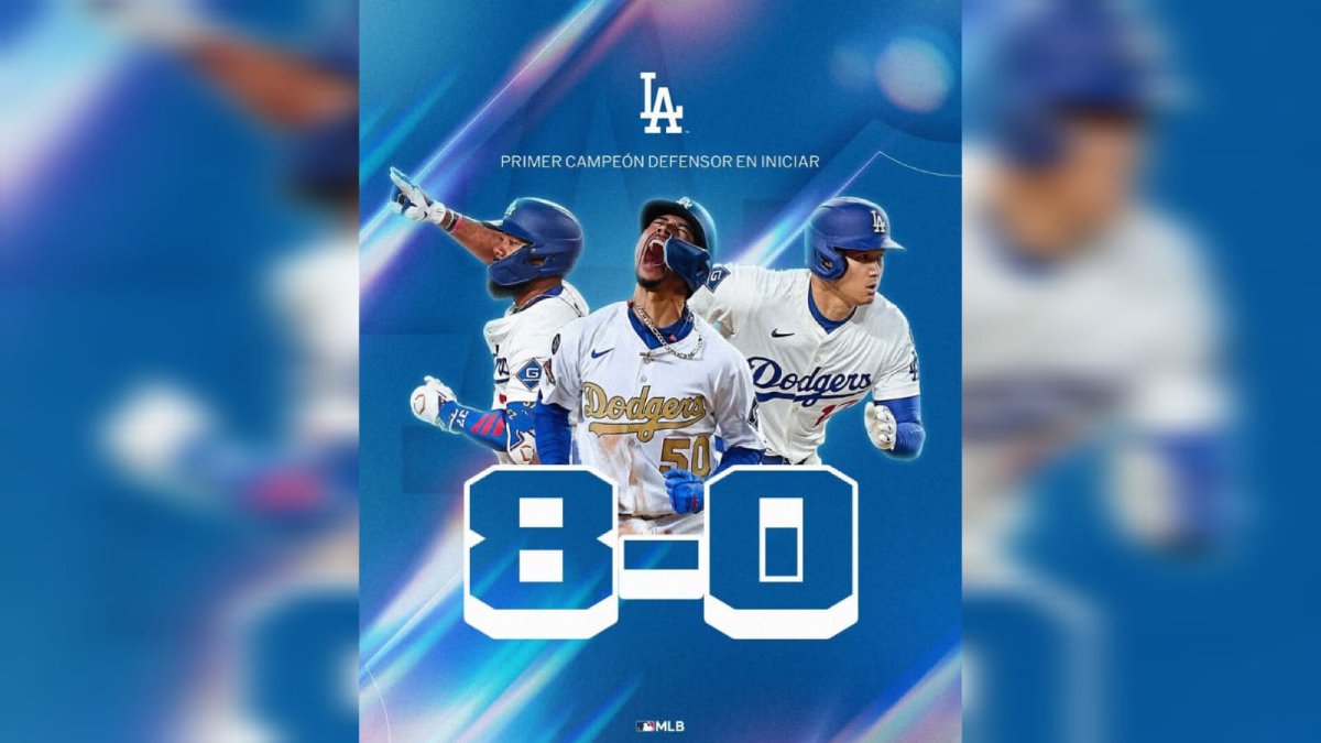 ¡Los Dodgers imponen récord! Son el primer campeón defensor en iniciar 8-0 la nueva temporada