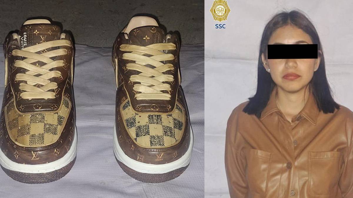 ¡Llevaba varios robos! Capturan a joven mujer que hurtó los tenis Nike x Louis Vuitton de madera, en CDMX