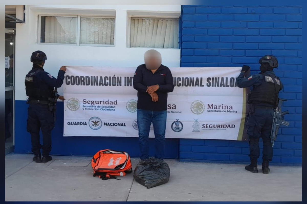 Se hacía pasar por repartidor de comida y lo detienen con 3 kg de marihuana, en Culiacán
