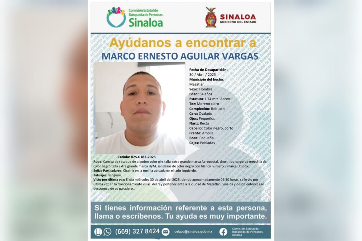 Marco Ernesto es agente de Tránsito y estaba de vacaciones, joven levantado en Mazatlán