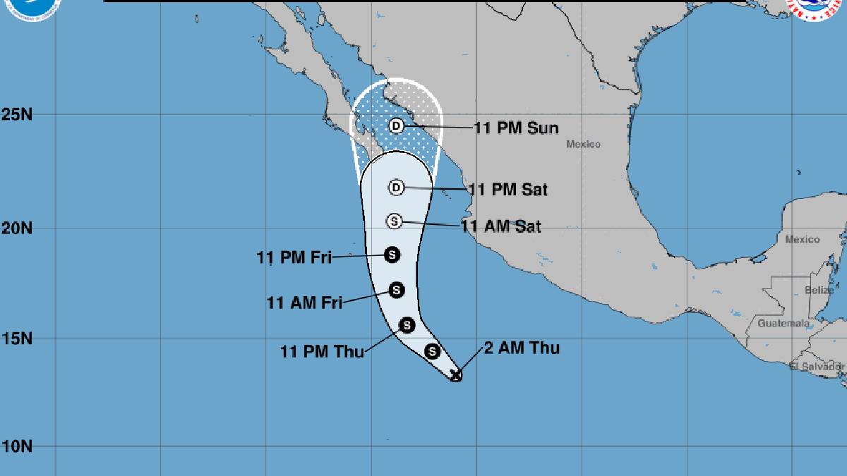 ¡Aumentará a tormenta! La depresión tropical Uno-E se intensificará hoy hasta convertirse en Alvin