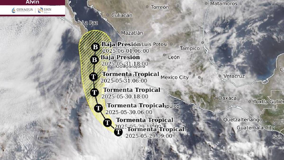 ¡Viene el agua! Alvin ya es tormenta tropical en el Pacífico y se acerca a Sinaloa