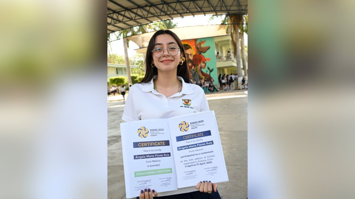 Ángela Flores recibe mención honorífica en la Olimpiada Europea Femenil de Matemáticas
