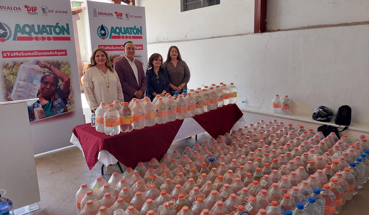 DIF Ahome busca llegar a la meta de recaudar 55 mil litros de agua en el Aquatón 2025