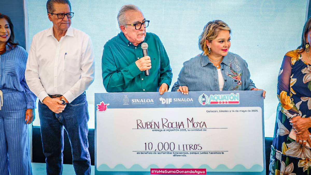 Gobernador de Sinaloa dona 10 mil litros de agua y arranca el Aquatón 2025
