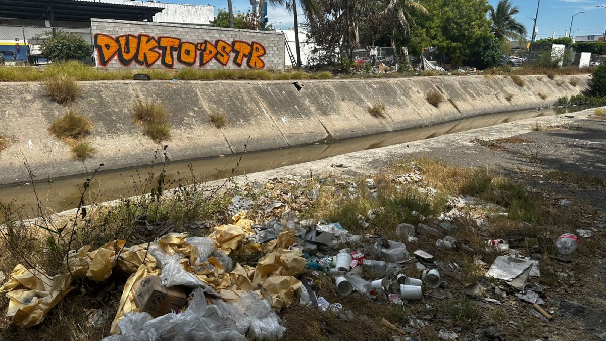 ‘Ahorca’ basura cuerpo de agua en Mazatlán; al arroyo Jabalines llegan sobre todo envases de restaurante vecino