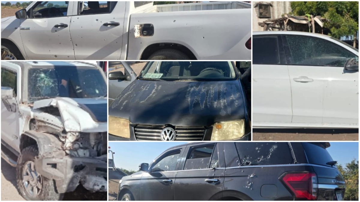 Aseguran cinco vehículos baleados en Mocorito y Angostura; dos cuentan con reporte de robo