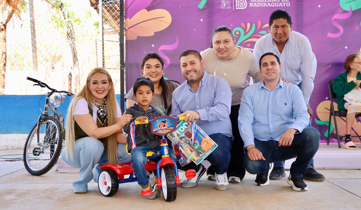 José Paz López continúa festejando a la niñez badiraguatense; visita Morirato y entrega apoyos