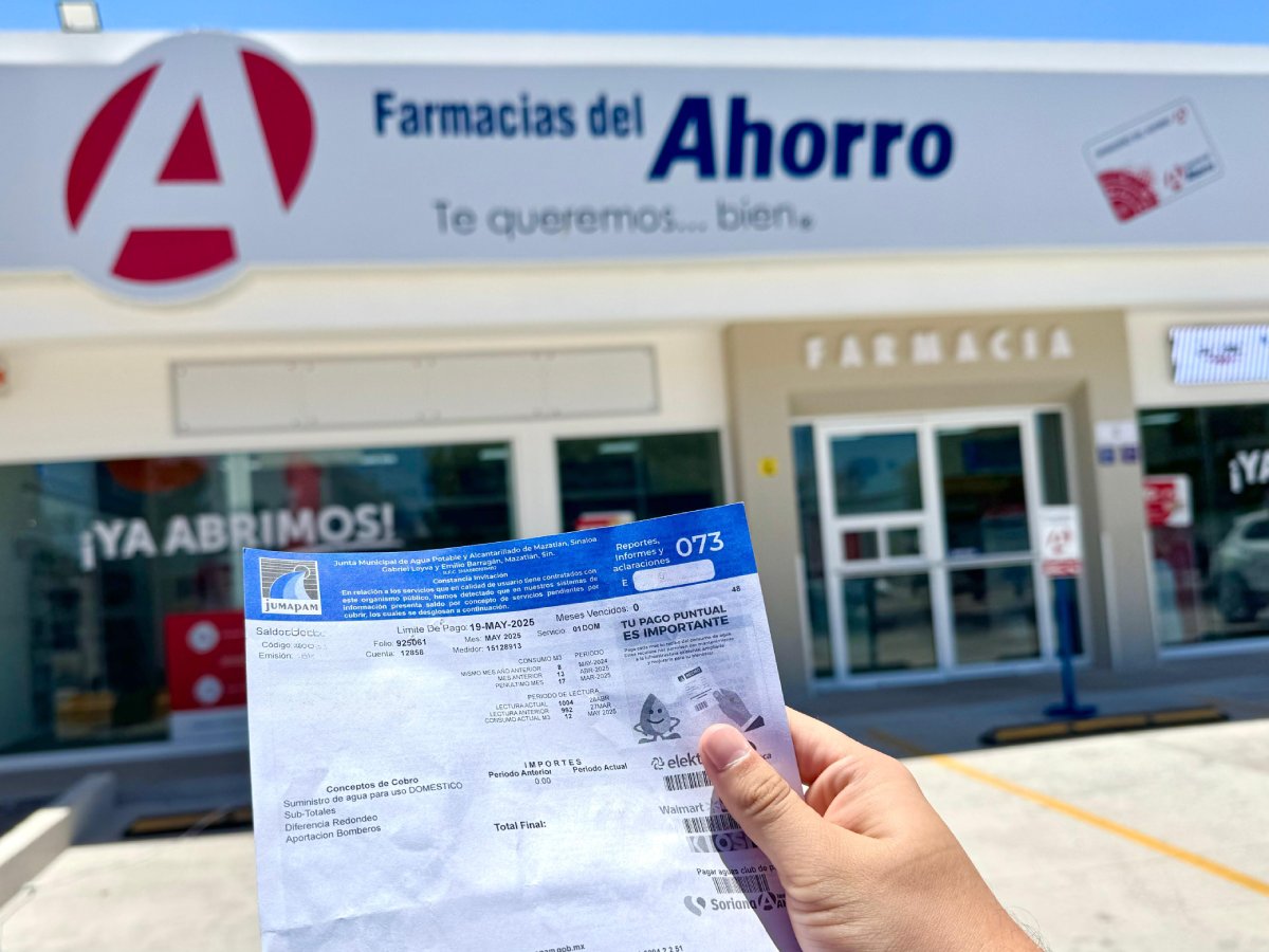 Farmacias del Ahorro se suma a la red de cobro de Jumapam para facilitar el pago del recibo de agua en Mazatlán