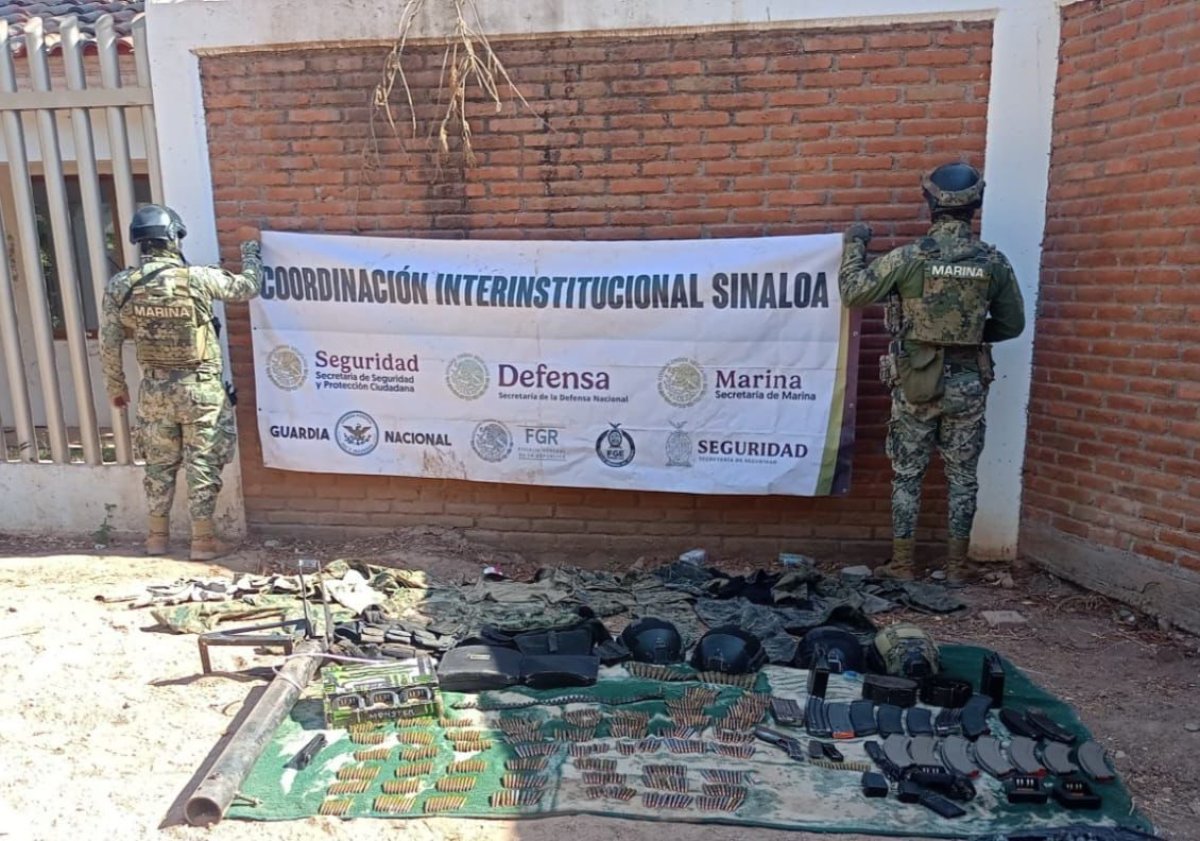 ¡7 fusiles AK-47 y una ametralladora! Entre lo asegurado por Marina durante operativos en Culiacán
