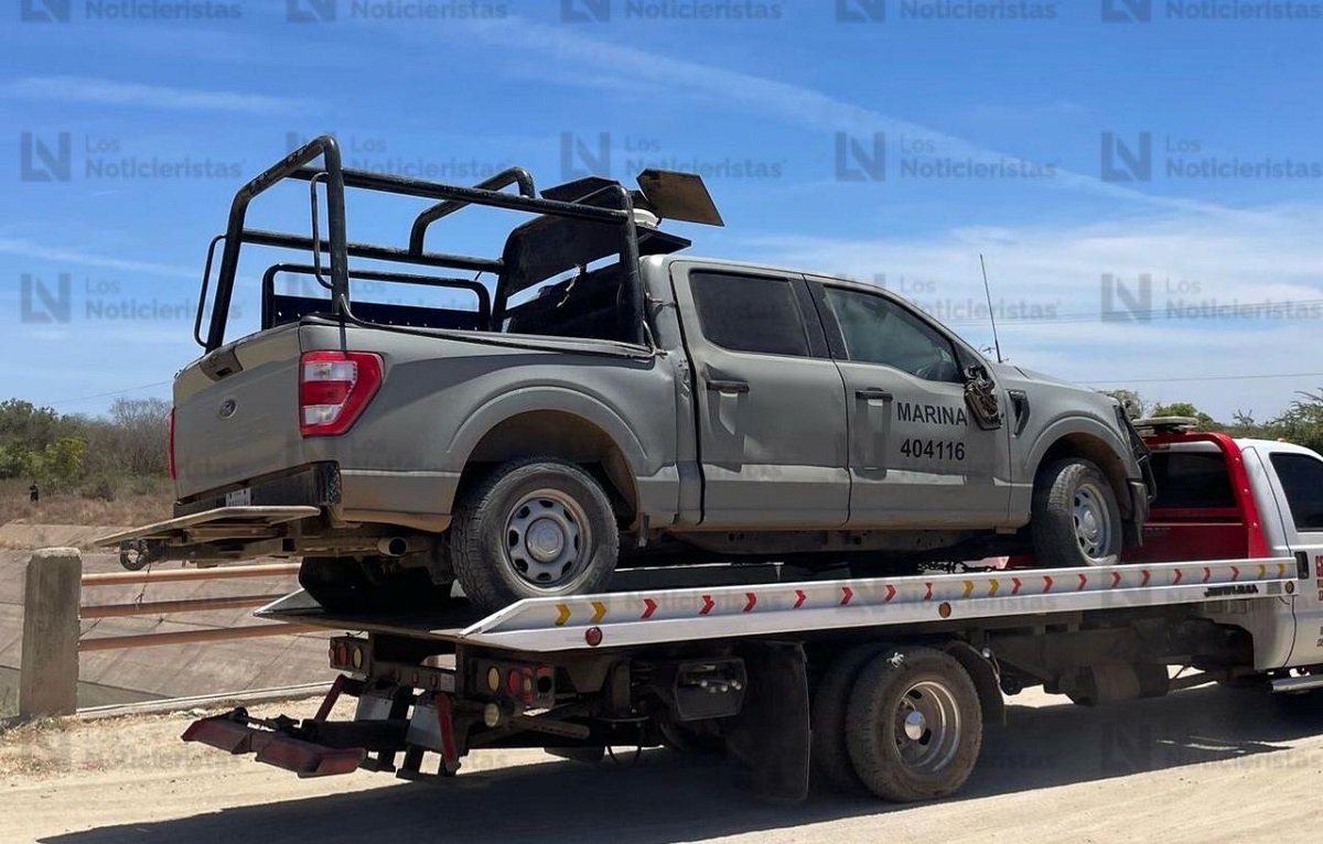 Persecución a balazos deja una patrulla de la Marina siniestrada al norte de Culiacán