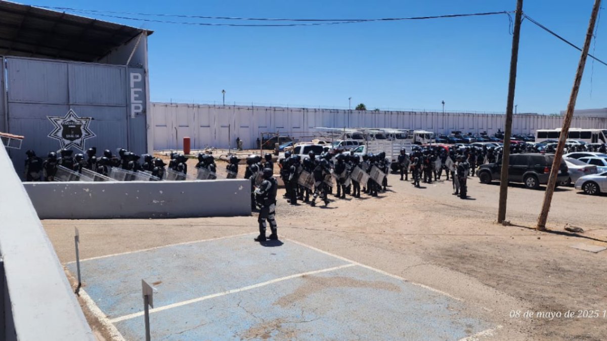 Ejército Mexicano, Guardia Nacional y Policías Estatales realizan ‘esculque’ en el penal de Goros II, en Ahome