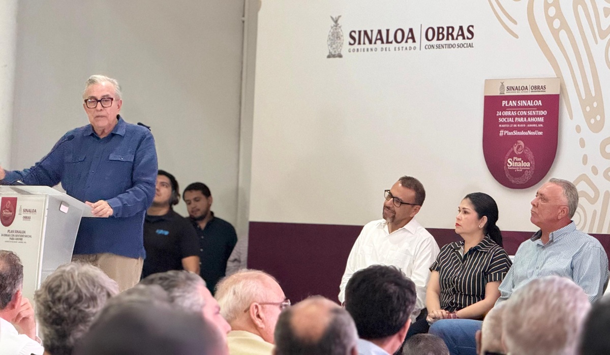 Confirma Rocha Moya construcción de planta potabilizadora y bulevar en Jahuara II durante presentación del Plan Sinaloa