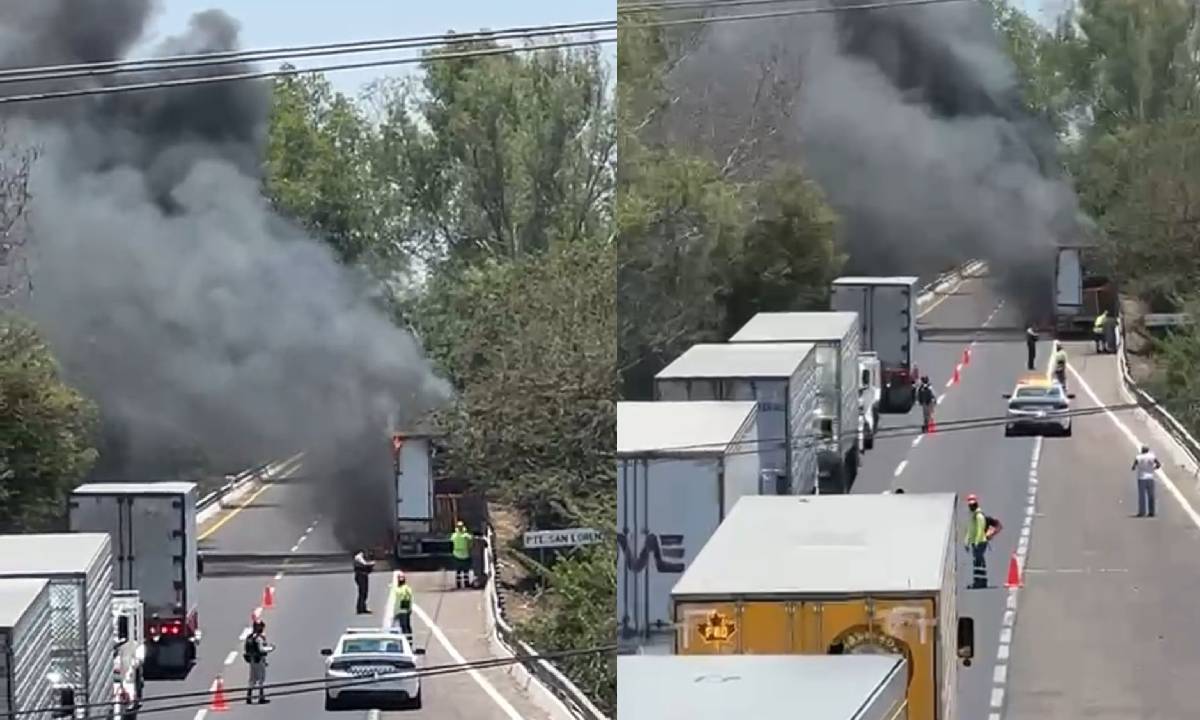 Se incendia tractocamión en el puente San Lorenzo, a la altura de Quilá