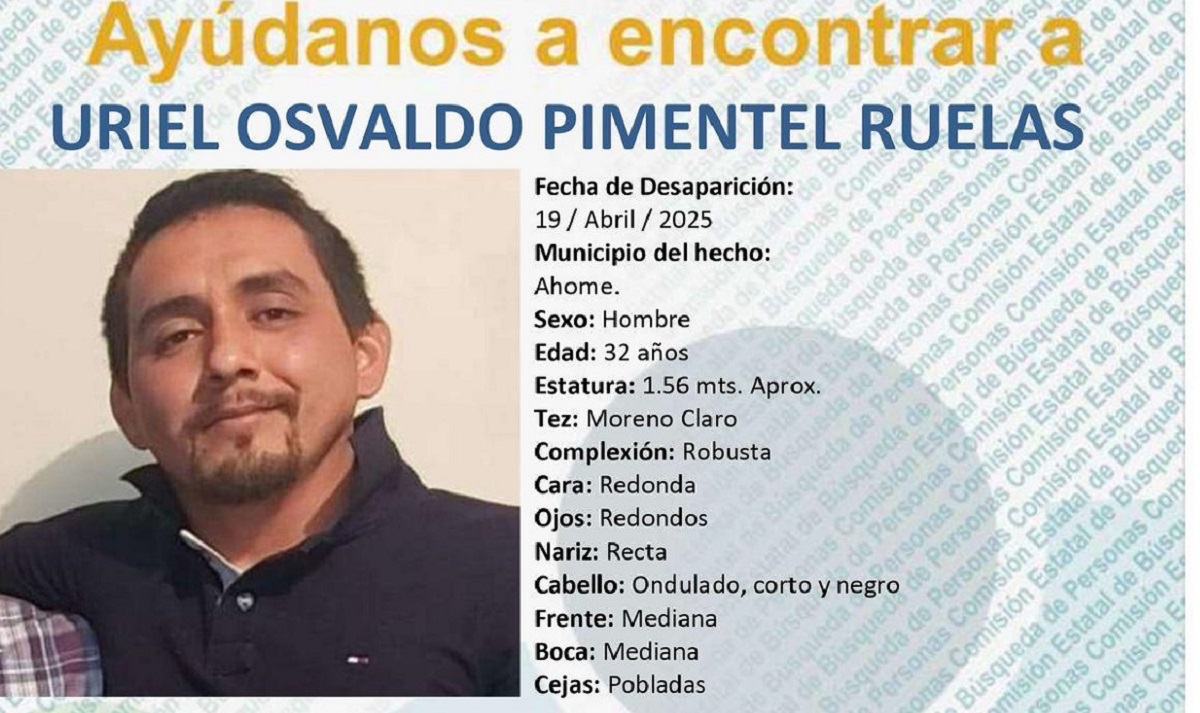 Uriel Osvaldo desapareció en Los Mochis, sus familiares lo buscan