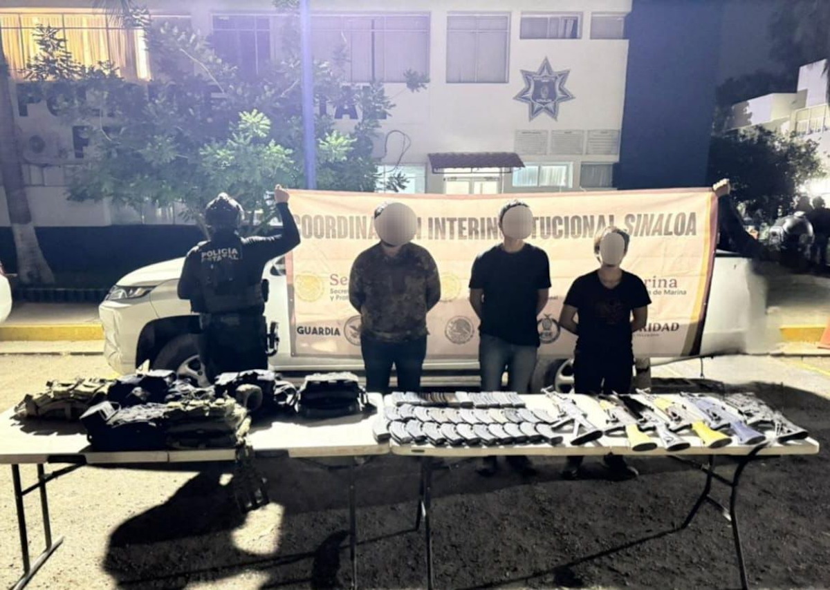 Agresión a policías estatales en Culiacán, deja a 4 detenidos y armas decomisadas