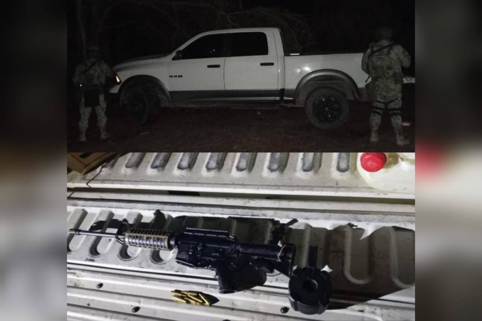 Aseguran camioneta, una pistola y cartuchos en Cosalá