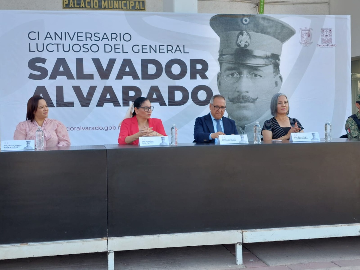 Conmemoran autoridades municipales el 101 aniversario luctuoso del general Salvador Alvarado
