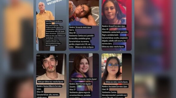 ¡Iban a buscar a Don Santos! Desaparece familia completa en Ayuné, Culiacán