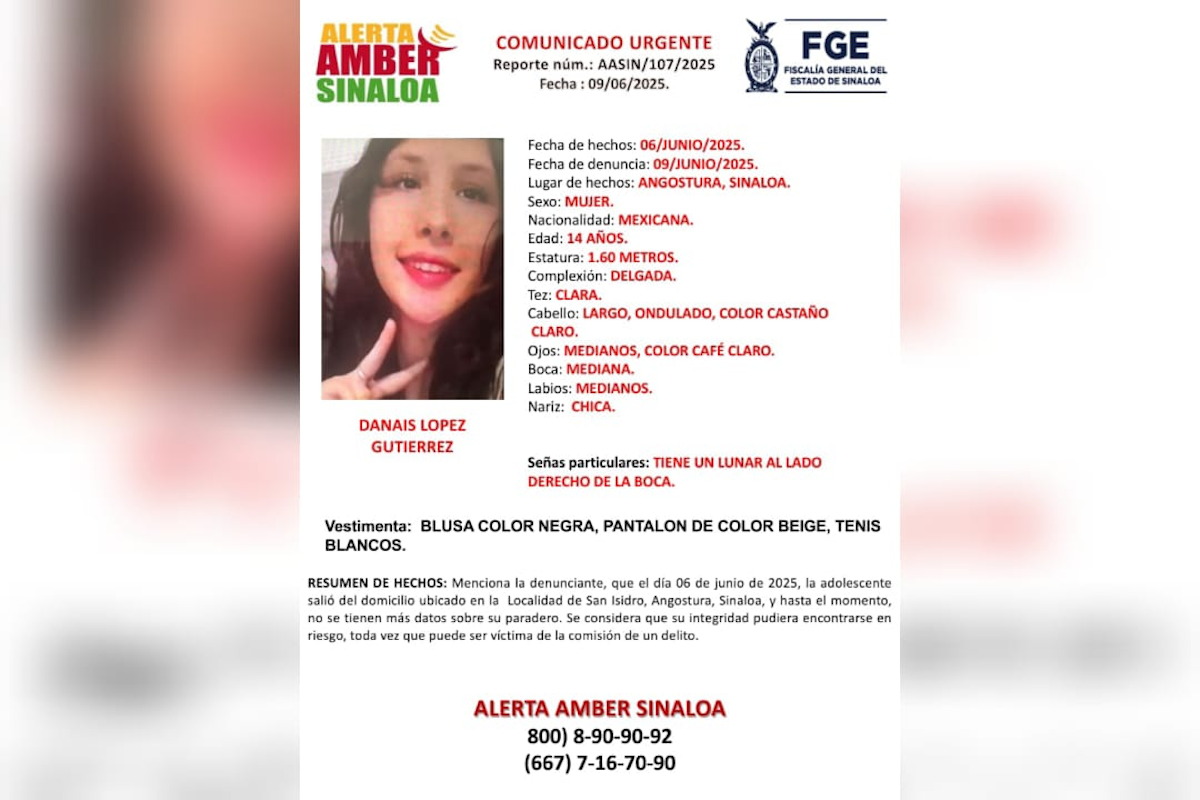 Joven desaparecida en Angostura