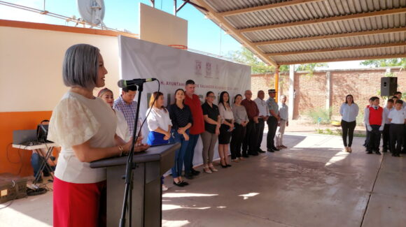 ‘Concluye el último lunes cívico del ciclo escolar en Salvador Alvarado con compromiso de seguir cerca de las escuelas’: Lupita López
