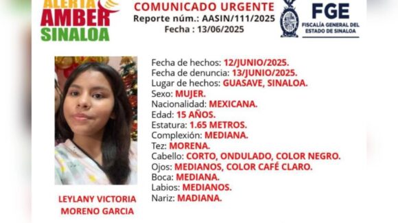 Activan Alerta Amber por la desaparición de una menor en Guasave