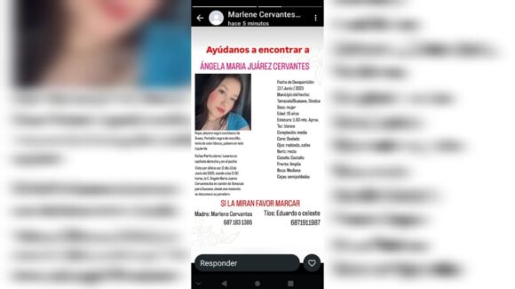 Ángela María está desaparecida en Guasave; su familia pide ayuda para localizarla