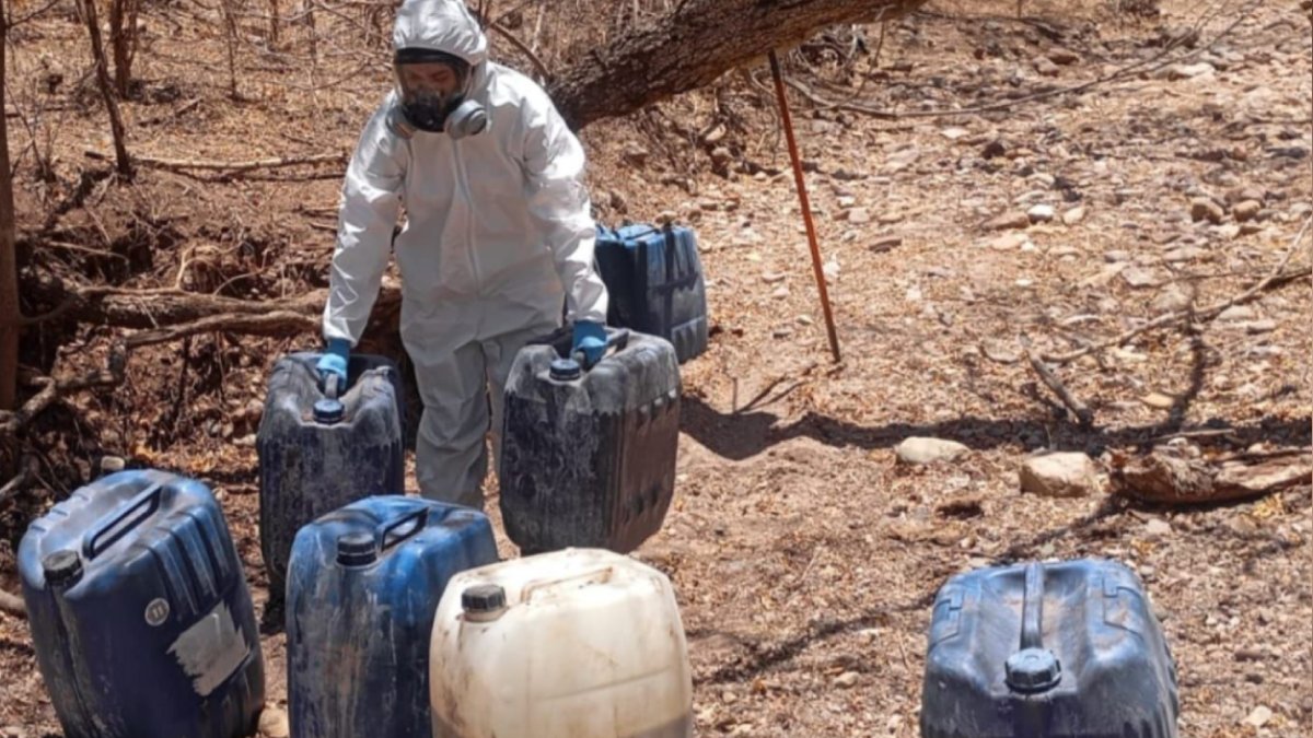 Aseguran áreas de almacenamiento de químicos para elaborar drogas