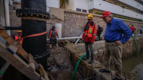 Anuncia Rocha que en agosto quedará listo el cárcamo pluvial de Conapesca en Mazatlán