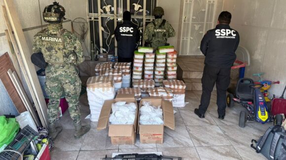Aseguran más de 400 kilos de metanfetamina en vivienda de Tijuana, en seguimiento a detención de ayer