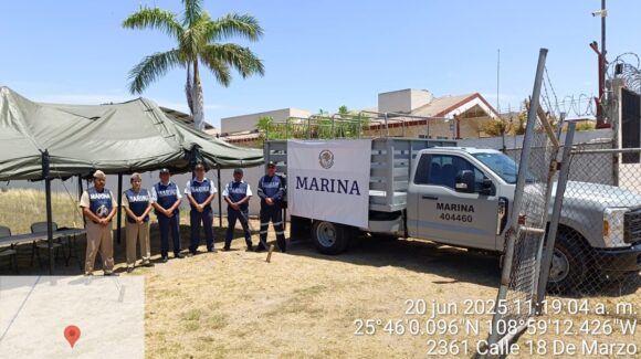 Instala la Marina centro de acopio de víveres para damnificados del huracán ‘Erick’, en Los Mochis