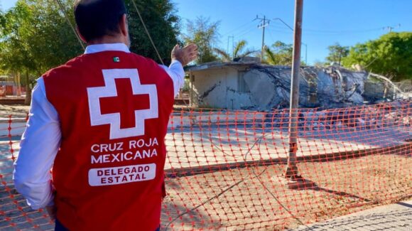 ¡Tendrán nuevas instalaciones! Inició demolición de antigua base de Cruz Roja en Ruiz Cortines, Guasave