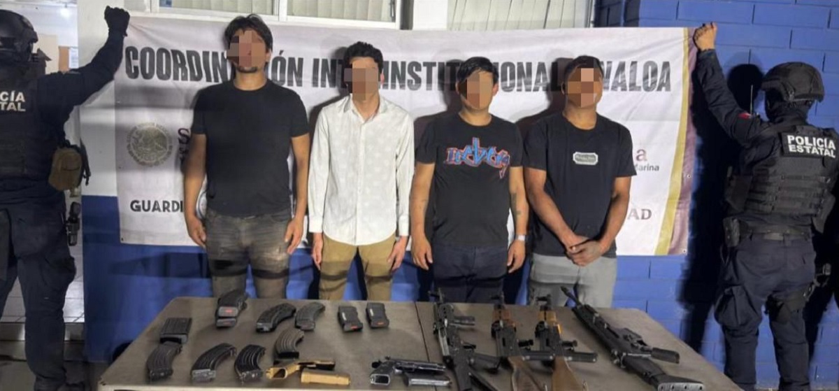 SSPE confirma captura de célula delictiva en Stanza Cantabria, en Culiacán; estas armas traían