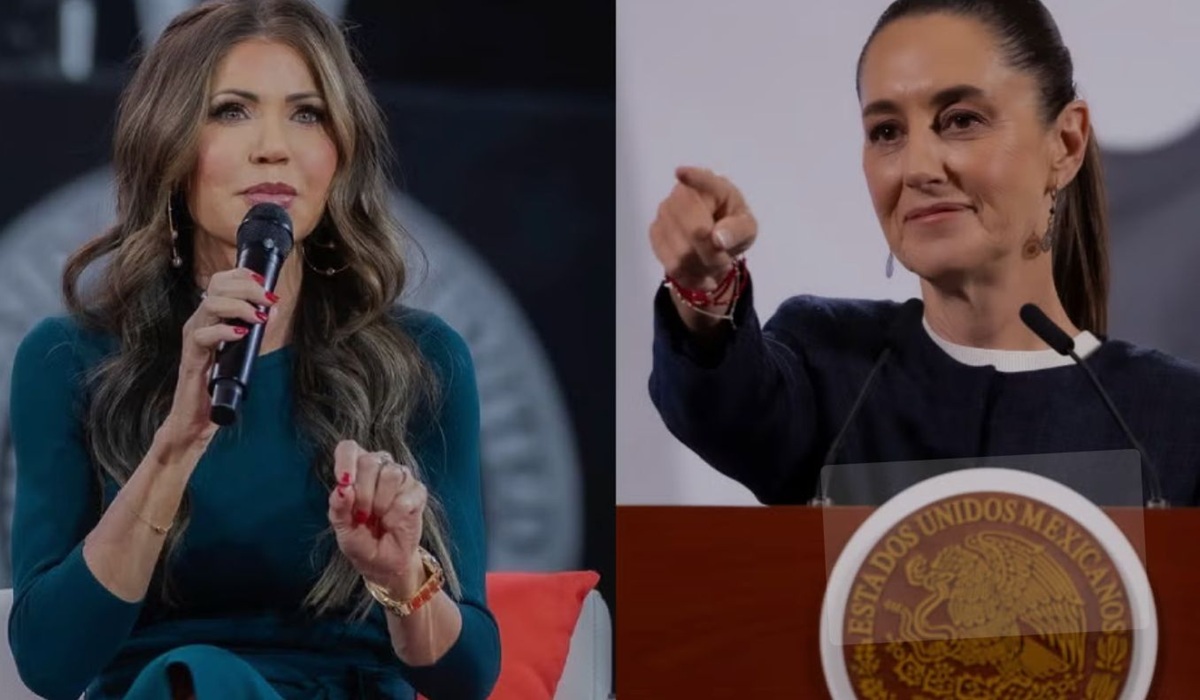 Kristi Noem, secretaria de Seguridad Nacional en Estados Unidos y Claudia Sheinbaum, presidenta de México
