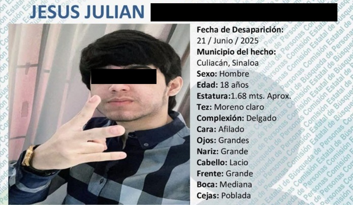 Localizan sin vida a Jesús Julián, privado de la libertad junto a su hermano en Culiacán