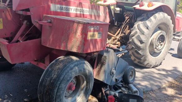 Motociclista resultó lesionado al ser arrollado por un tractor en carretera estatal de Guasave