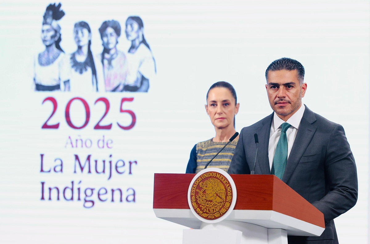 Omar García Harfuch y Claudia Sheinbaum en conferencia 'mañanera'