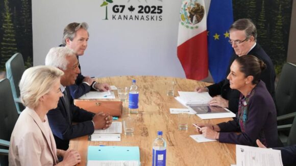 Presidenta Claudia Sheinbaum aborda tratado México-UE en Cumbre del G7 en Canadá