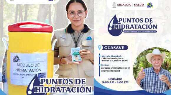 Por el calor, instalan puntos de hidratación en Culiacán, Ahome, Guasave, Mazatlán y Escuinapa